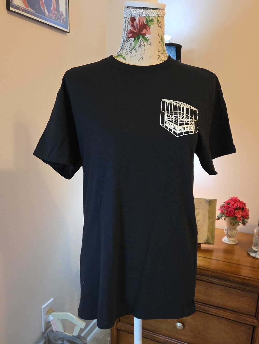 Loot Crate Black Short-Sleeve Tee with White Cage Graphic